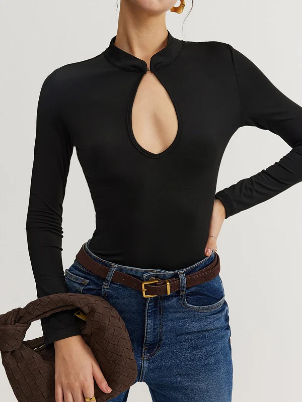Brunch - Suitable Casual Dresses for a Relaxed Gathering​ Keyhole Neckline Thin Bodysuit