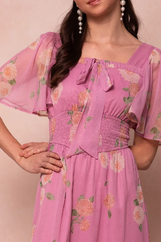 Recycled - Material Casual Dresses for Sustainability​ Emmaline Dress in Pink Floral
