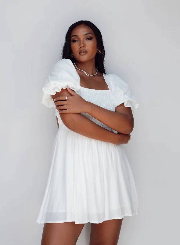 Machine - Washable Casual Dresses for Hassle - Free Care​ Dani Mini Dress White