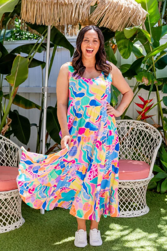 Button - Front Casual Dresses with Decorative Buttons​ Ronnie Dress in Peachy Keen by Kasey Rainbow