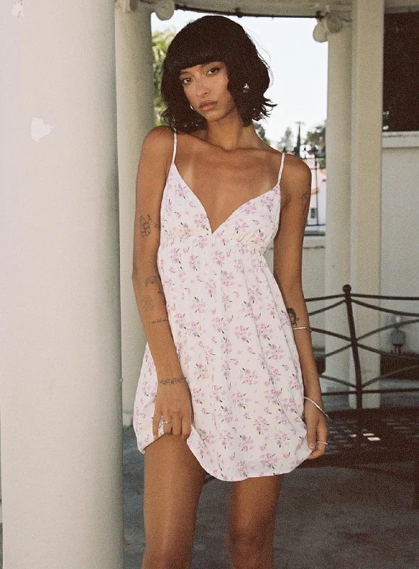 Mini dresses with mesh panels for a sexy and trendy look Koko Mini Dress Cream Floral