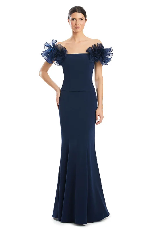 Square - neck wedding dresses with a demure look Alexander by Daymor 1983S24 Formal Long Fitted Ruffled Evening Dress Square - neck wedding dresses with a demure look Alexander by Daymor 1983S24 Formal Long Fitted Ruffled Evening Dress