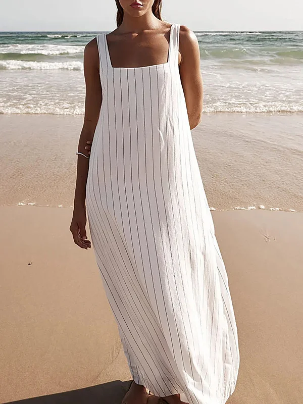 Lace - Trimmed Casual Dresses for a Delicate Touch​ Striped Cami Long Dress