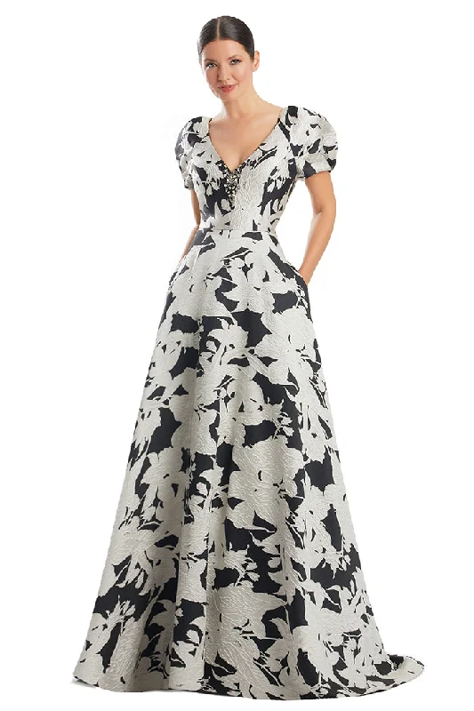 A - line wedding dresses with a beaded neckline Alexander by Daymor 1987S24 Beaded A Line Long Floral Evening Formal Dress A - line wedding dresses with a beaded neckline Alexander by Daymor 1987S24 Beaded A Line Long Floral Evening Formal Dress