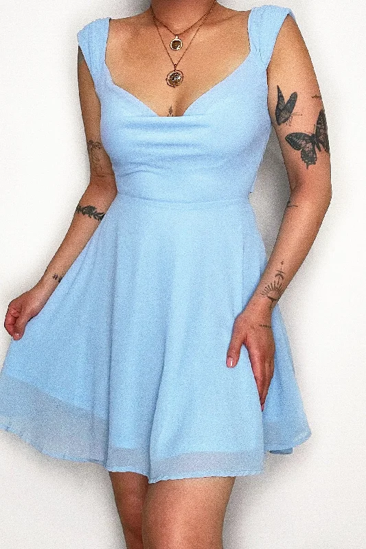 Mini dresses with pleated skirts for a classic look Polly Mini Dress - Blue