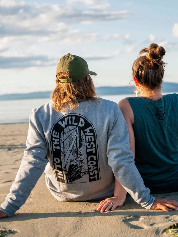 Women's hoodie with a detachable hood for customizable styling WILD WEST COAST- Unisex Eco Crewneck Sweatshirt