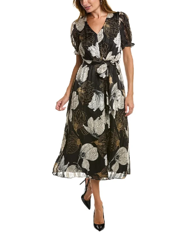 Plus Size Women Dress with a Flattering A - Line Cut for Comfort and Style Plus Size Women Dress with a Flattering A - Line Cut for Comfort and Style Anne Klein Puff Sleeve Midi Dress