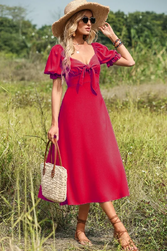 Strapless Women Dress with a Built - in Bra for Comfort and Support Strapless Women Dress with a Built - in Bra for Comfort and Support Sweetheart Flounce Sleeve Dress