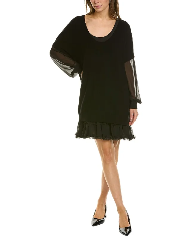 Little Black Women Dress with Sequins for a Glamorous Night Out Little Black Women Dress with Sequins for a Glamorous Night Out TWINSET Combo Wool-Blend Sweaterdress