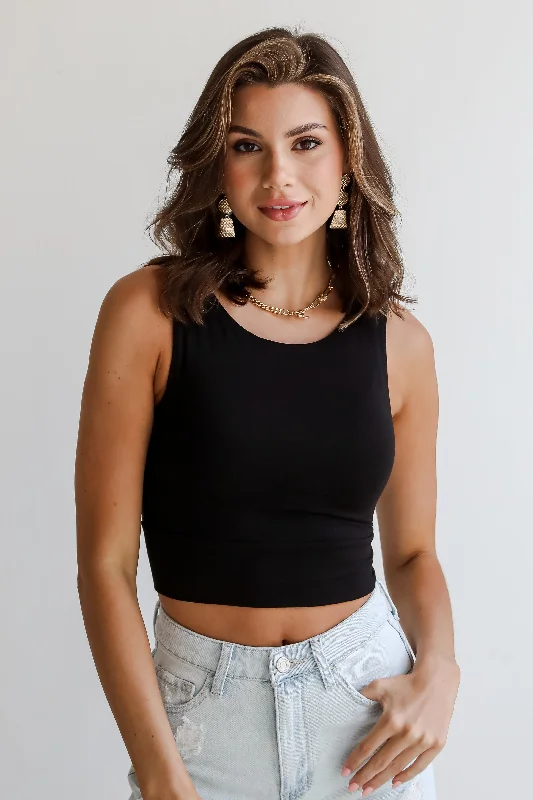 Sheer Mesh Women's Crop Top in White for a Sexy and Alluring Summer Look Brielle Everyday Cropped Tank - DU DEAL Sheer Mesh Women's Crop Top in White for a Sexy and Alluring Summer Look Brielle Everyday Cropped Tank - DU DEAL