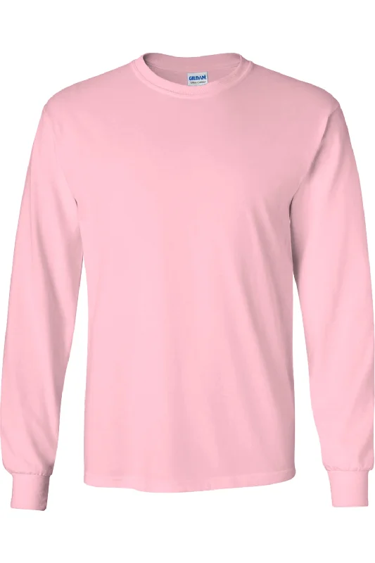 Men's button - front t - shirts with a unique artistic printGildan Mens Plain Crew Neck Ultra Cotton Long Sleeve T-Shirt Men's button - front t - shirts with a unique artistic printGildan Mens Plain Crew Neck Ultra Cotton Long Sleeve T-Shirt