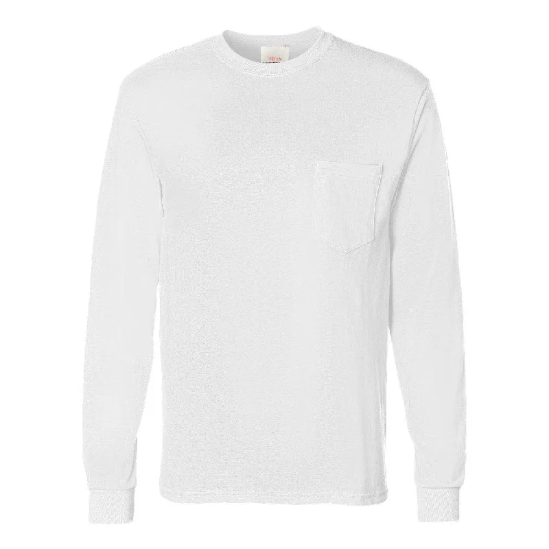 Men's mock - neck t - shirts with a modern and sleek styleHanes Authentic Long Sleeve Pocket T-Shirt Men's mock - neck t - shirts with a modern and sleek styleHanes Authentic Long Sleeve Pocket T-Shirt